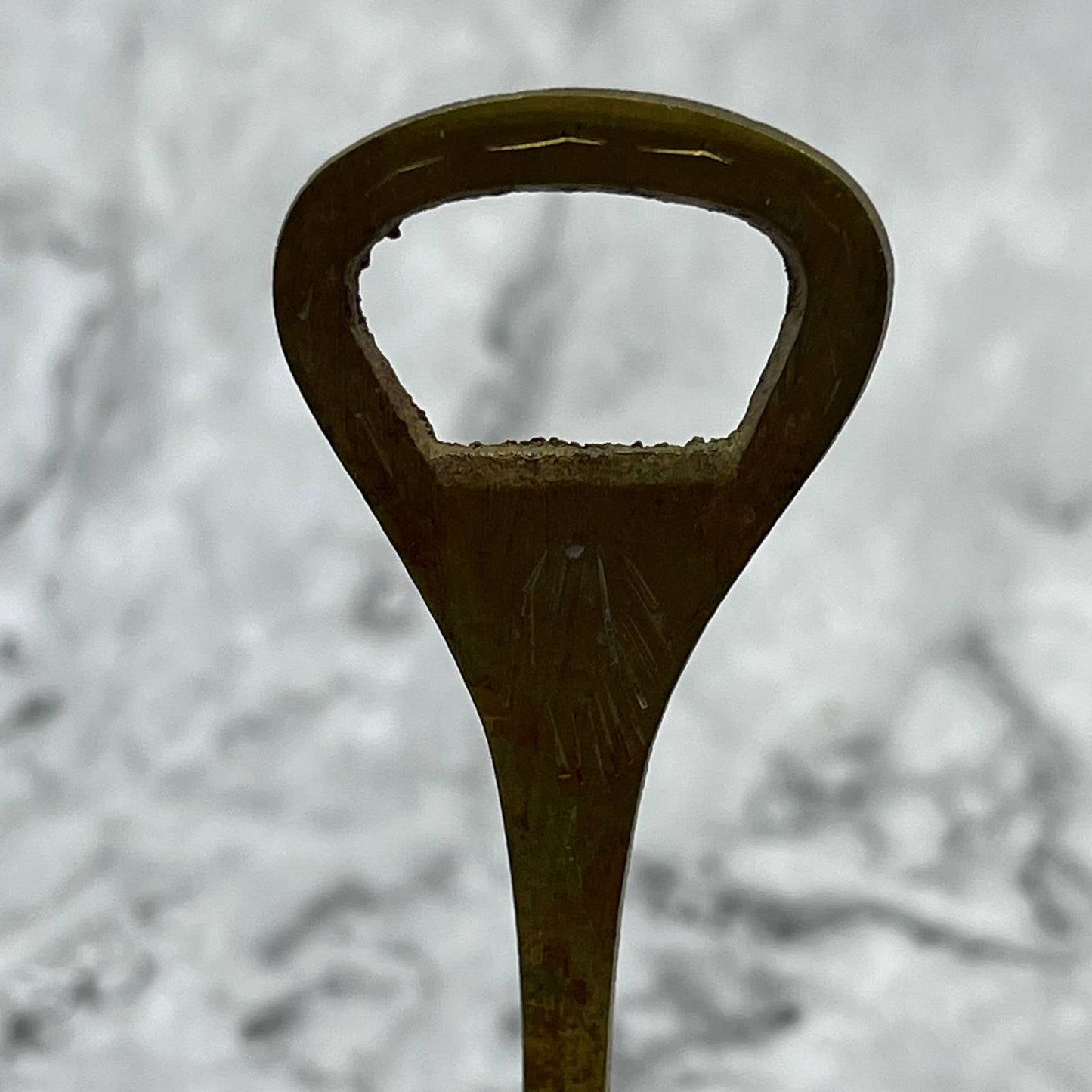 Vtg Etched Long Handle Bottle Opener Brass Bell of Sarna 5" India SA2