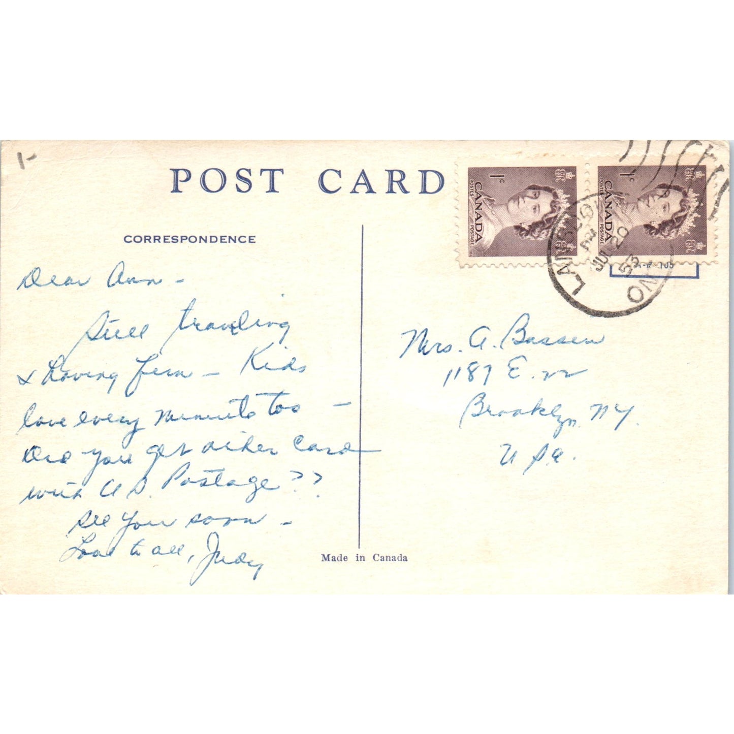 Sightseeing Car Around The Mountain Montreal 1953 - Original Postcard P3-5