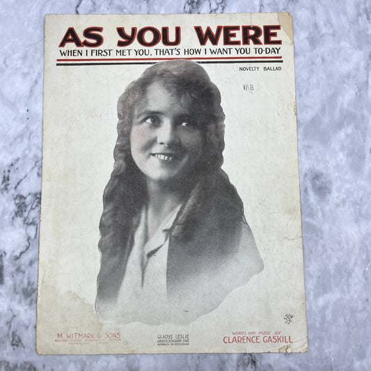 1918 Sheet Music "As You Were When I First Met You" Clarence Gaskill TH1