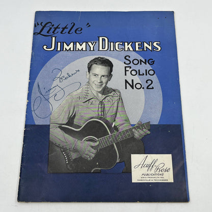 Original Autographed Little Jimmy Dickens Song Folio No. 2 Grand 'Ole Opry TG4