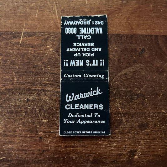 Warwick Cleaners Kansas City MO Advertising Matchbook Cover MM11-4