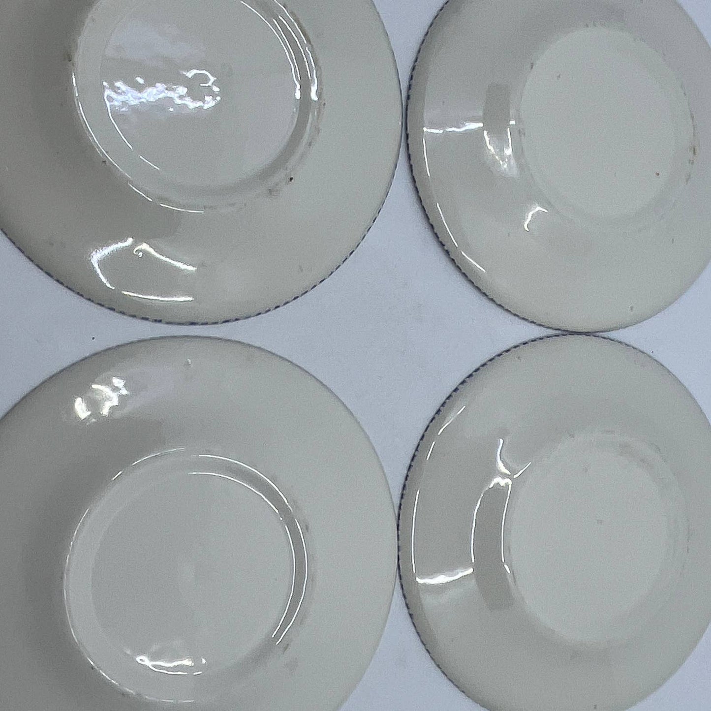 Currier & Ives BLUE Harvest Wheat Royal China Set 4 Dessert Bread Plates 6” TI3