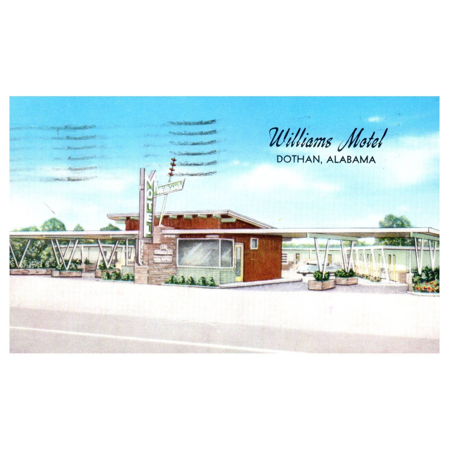 Williams Motel Dothan Alabama - Postcard TJ8-1