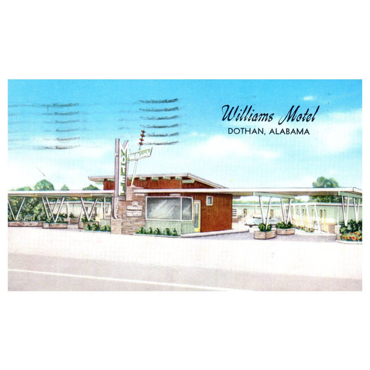 Williams Motel Dothan Alabama - Postcard TJ8-1