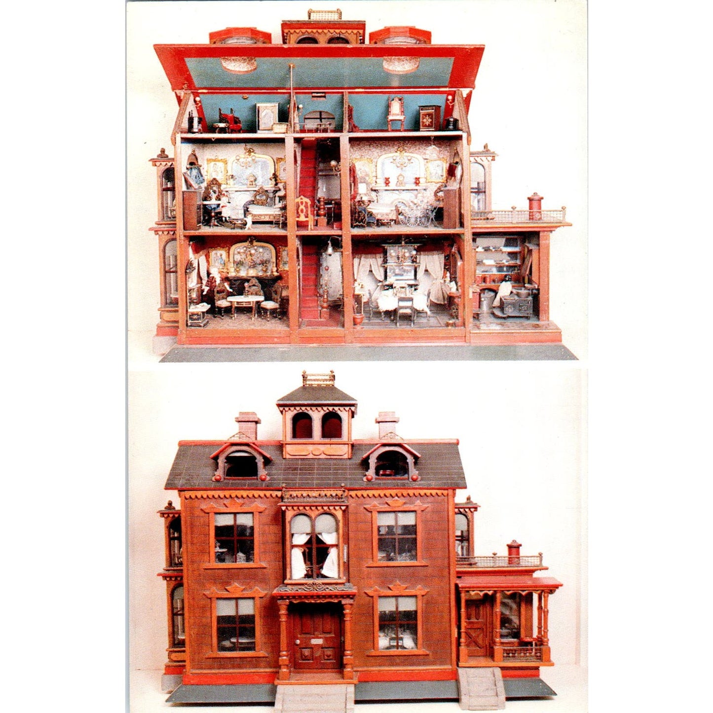 Eight Room Victorian Doll House Benjamin H. Chamberlain Salem MA Postcard PB9