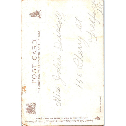 Victorian Boy & Girl Tea Party c1905 Raphael Tuck Original Postcard P3-2