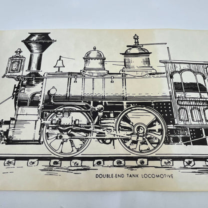 VTG Train Poster Double-End Tank Locomotive Print 9.5x25.5” RR RU1