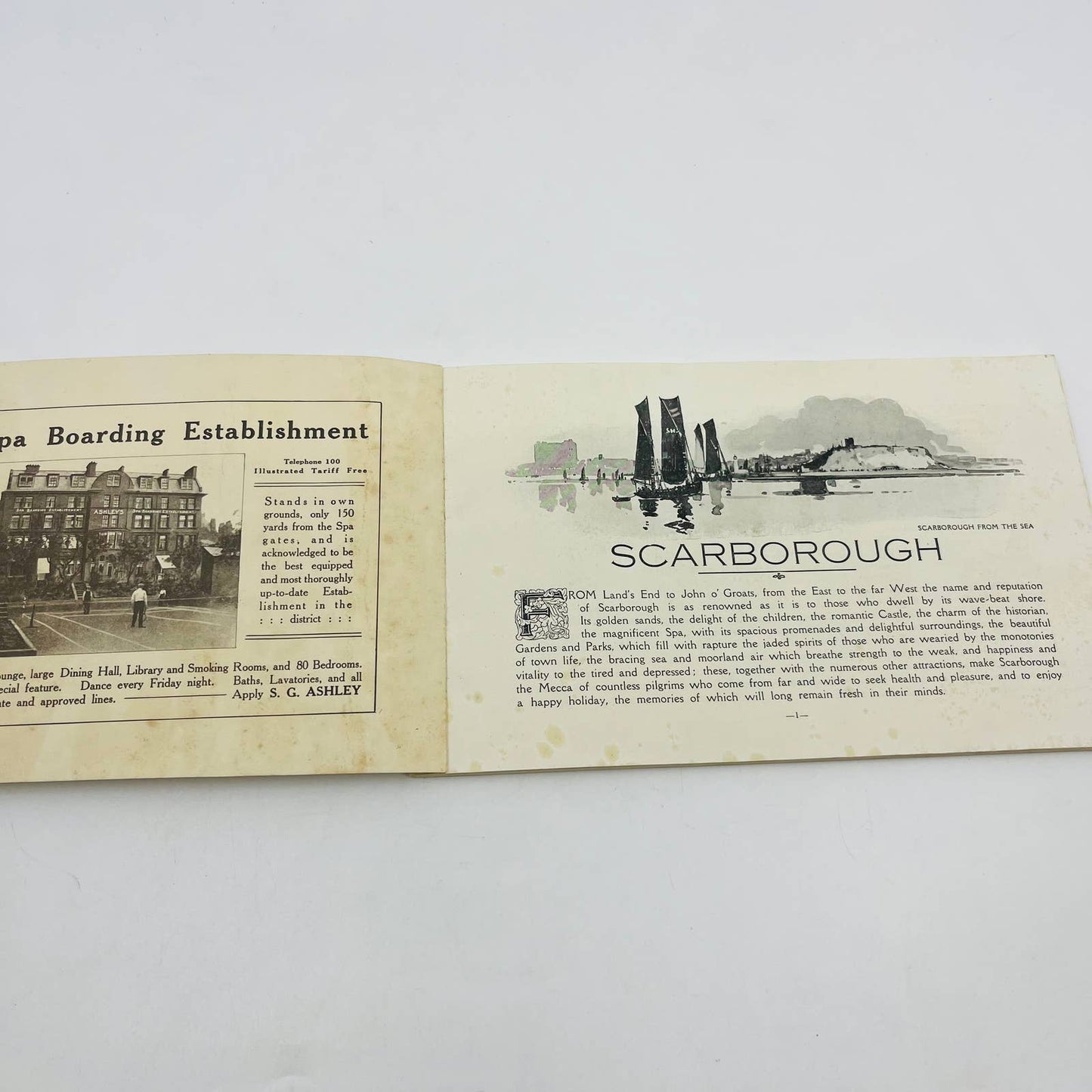 1910 Scarborough North Yorkshire England Tourist Guide Book 72 Pages TD6