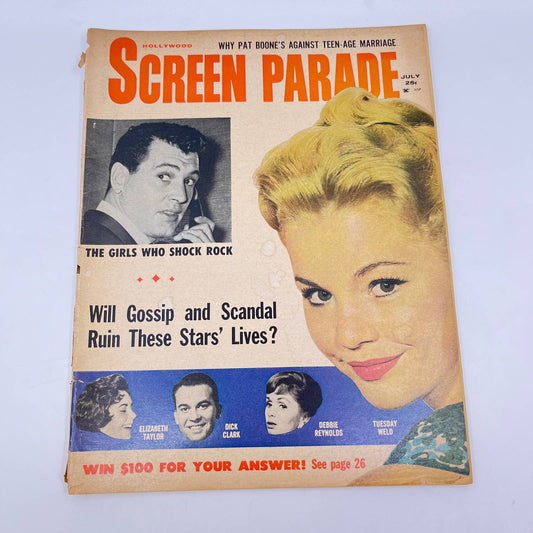 Screen Parade Magazine July 1960 Tuesday Weld Liz Taylor Debbie Reynolds TC6