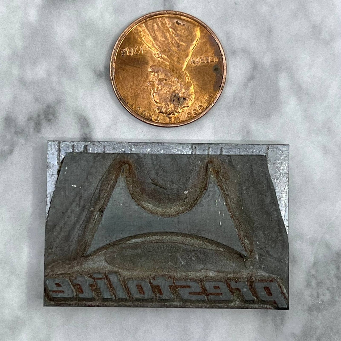 Vintage Printing Letterpress Printers Block Plate PRESTOLITE Logo TJ59