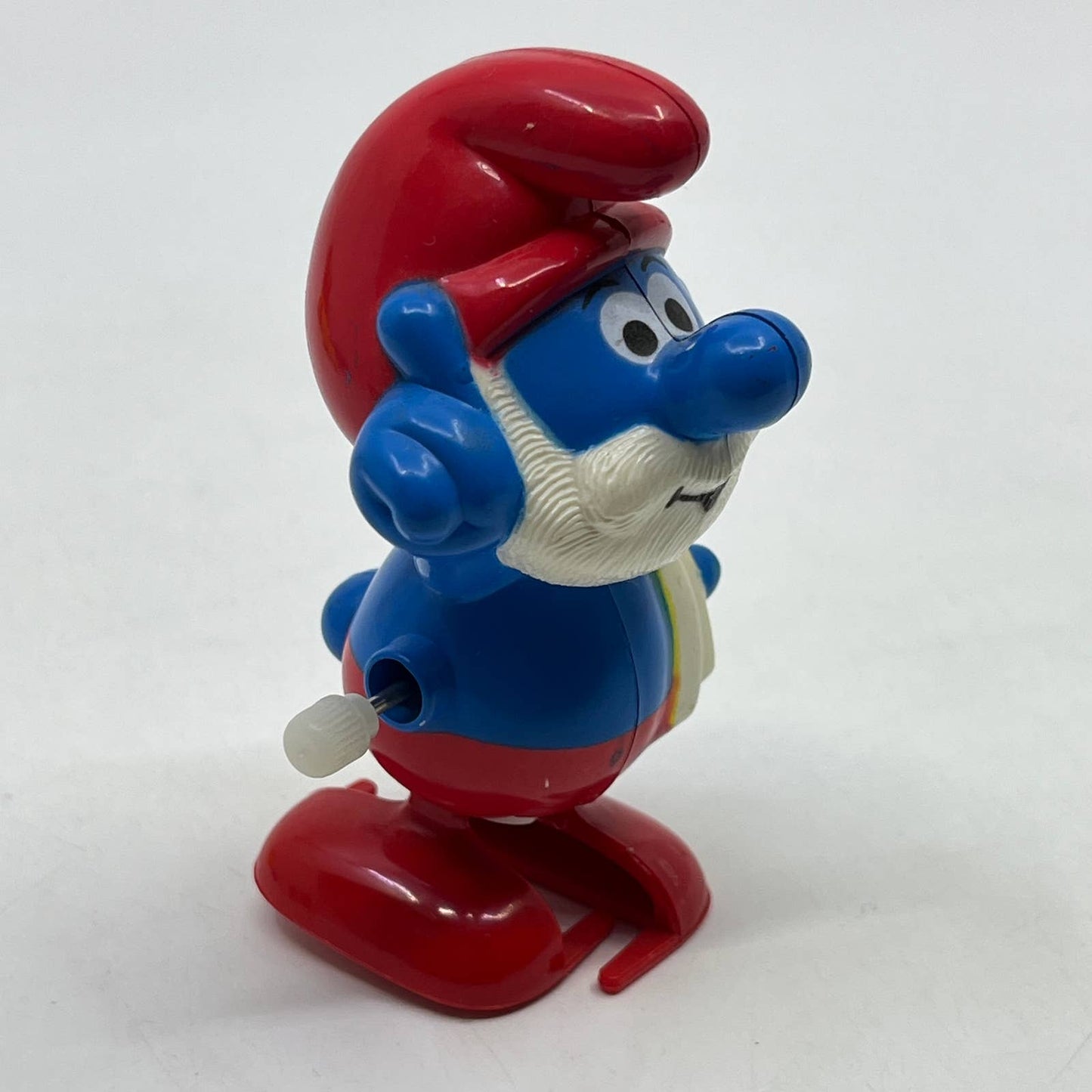 1982 Papa Smurf Wind Up Toy Vintage Peyo Galoob Hong Kong WORKS TH9