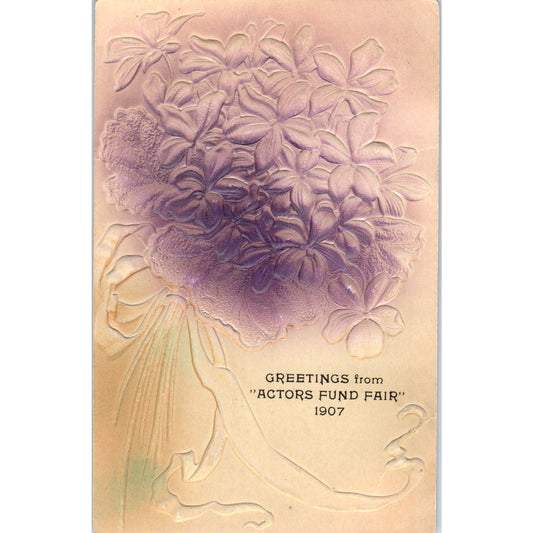 Greetings from the Actors Fund Fair 1907 - Original Postcard P3-4