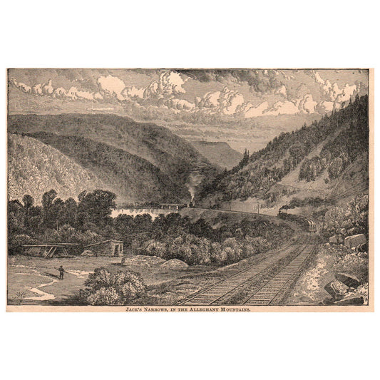 Jack's Narrows in the Alleghany Mountains 5x8" Original Engraving 1899 TJ8-7