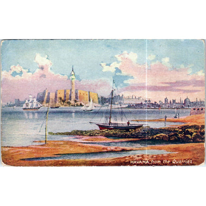 Havana Harbor View From the Quarries c1910 Havana Cuba Original Postcard TK1-P16