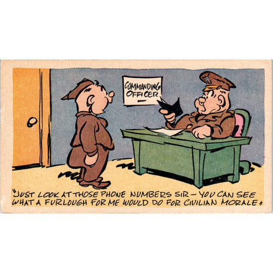 1943 WW2 R.H.D. Corp U.S. Army Comic Original Postcard P1-13-8
