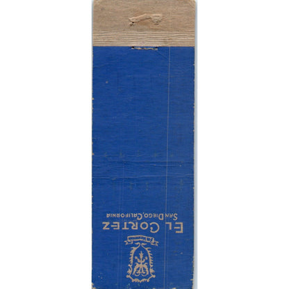 El Cortez Sky Room San Diego CA Advertising Matchbook Cover MM9-1