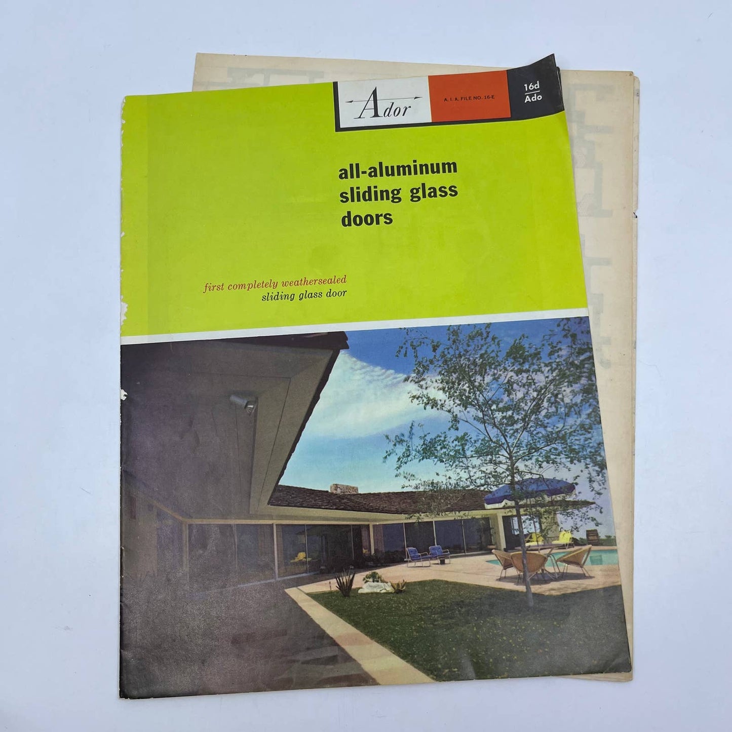 1950s Ador Aluminum Sliding Door Brochure Book & Details Fullerton CA AC8