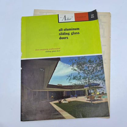 1950s Ador Aluminum Sliding Door Brochure Book & Details Fullerton CA AC8