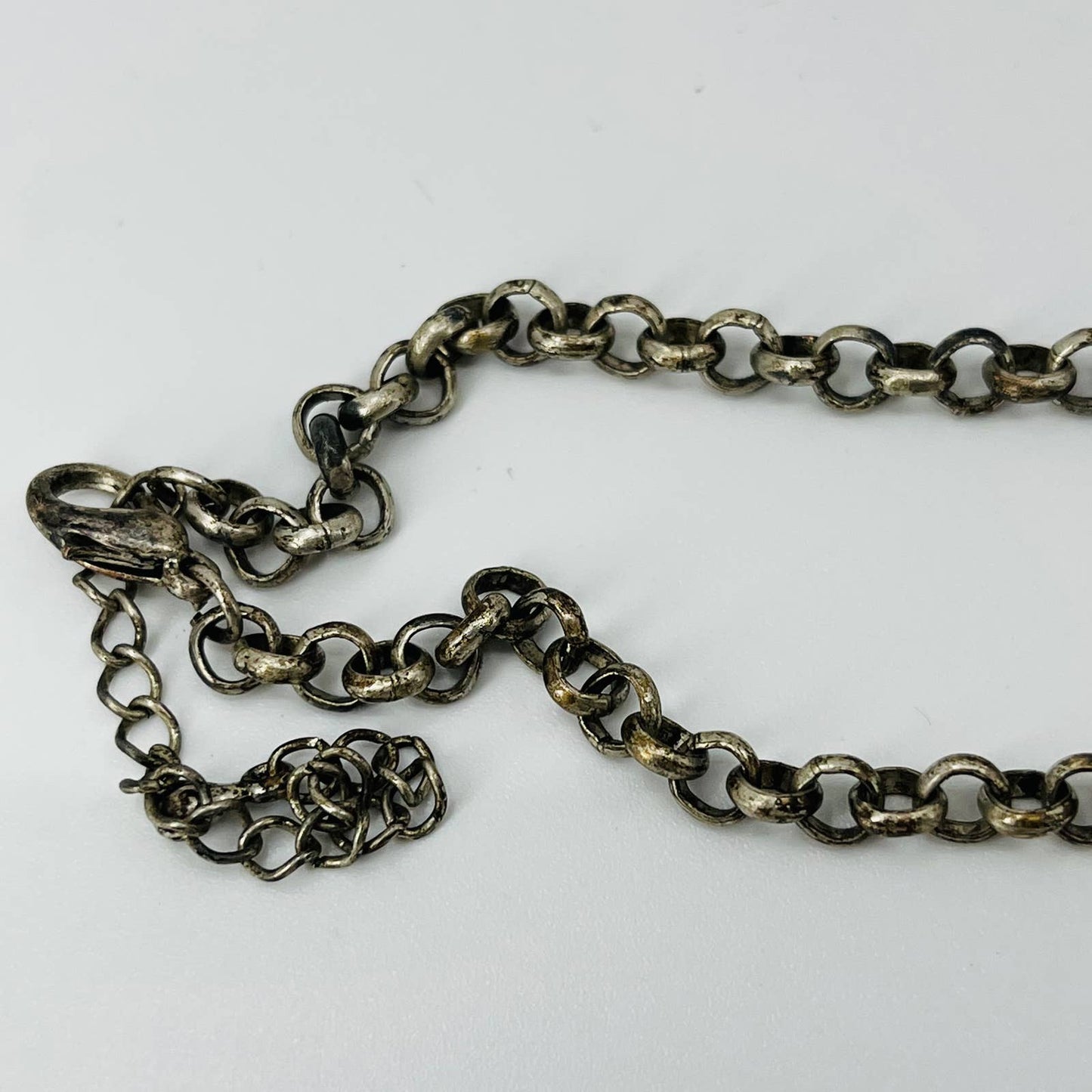 Vintage Brutalist Rustic Wood Metal Blue Bead Chunky Pendant Necklace SB2