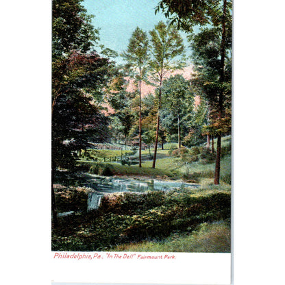 Antique Postcard Fairmount Park "In the Dell" Philadelphia PA TI1-1