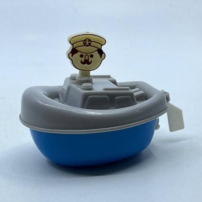 1970s Wind-up Floating Tugboat Boat Toy WORKS 4” TD2