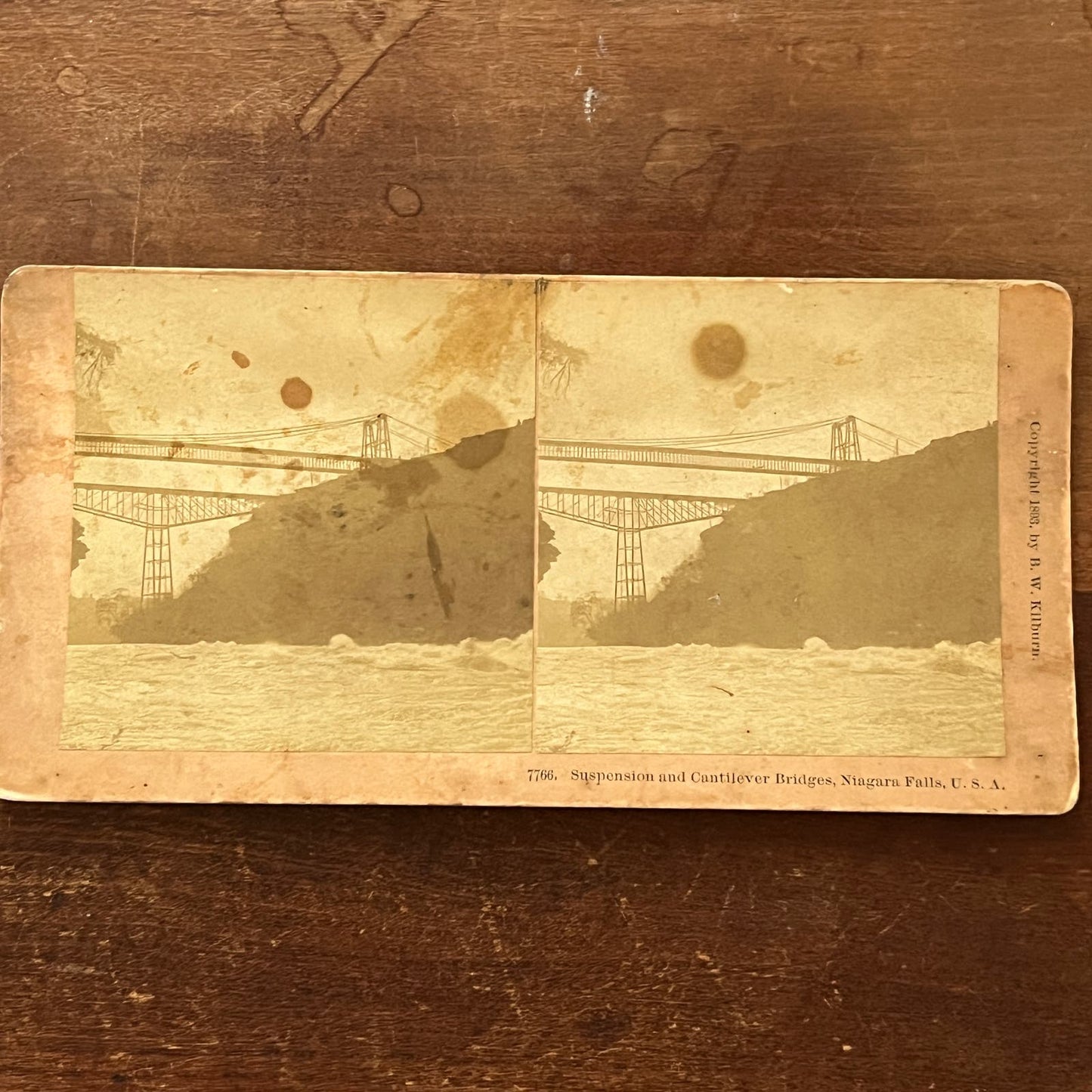 Suspension & Cantilever Bridges Niagara Falls NY 1898 Stereoview Card TJ9-V3