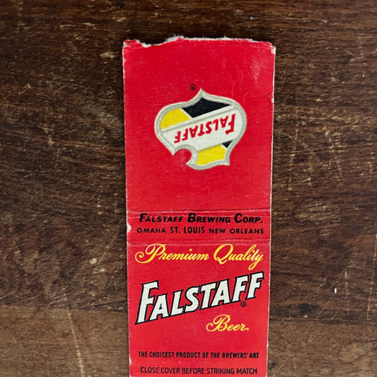 Falstaff Beer Omaha St. Louis New Orleans Advertising Matchbook Cover MM11-7