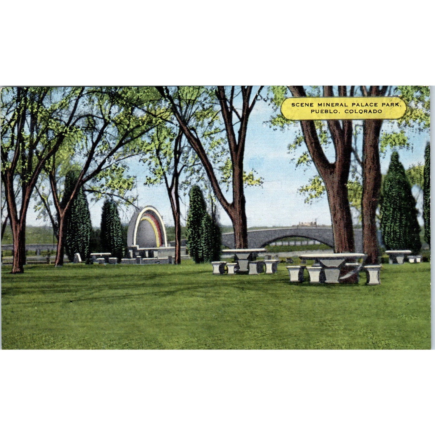 Scene Mineral Palace Park Pueblo Colorado Original Postcard P1-13