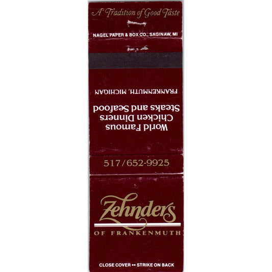 Zehnders Restaurant Frankenmuth Advertising Matchbook Cover SA1-M9