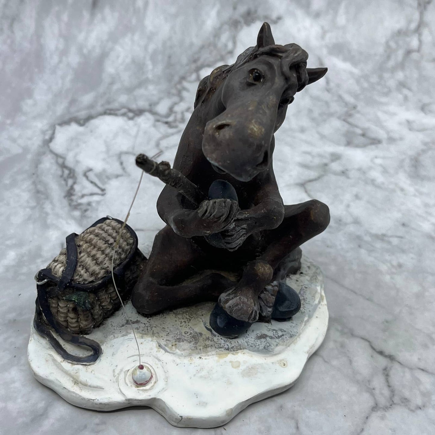 Pasture Pals Elmer Fishing Figurine Montana Silversmith Western Cabin Decor TI7