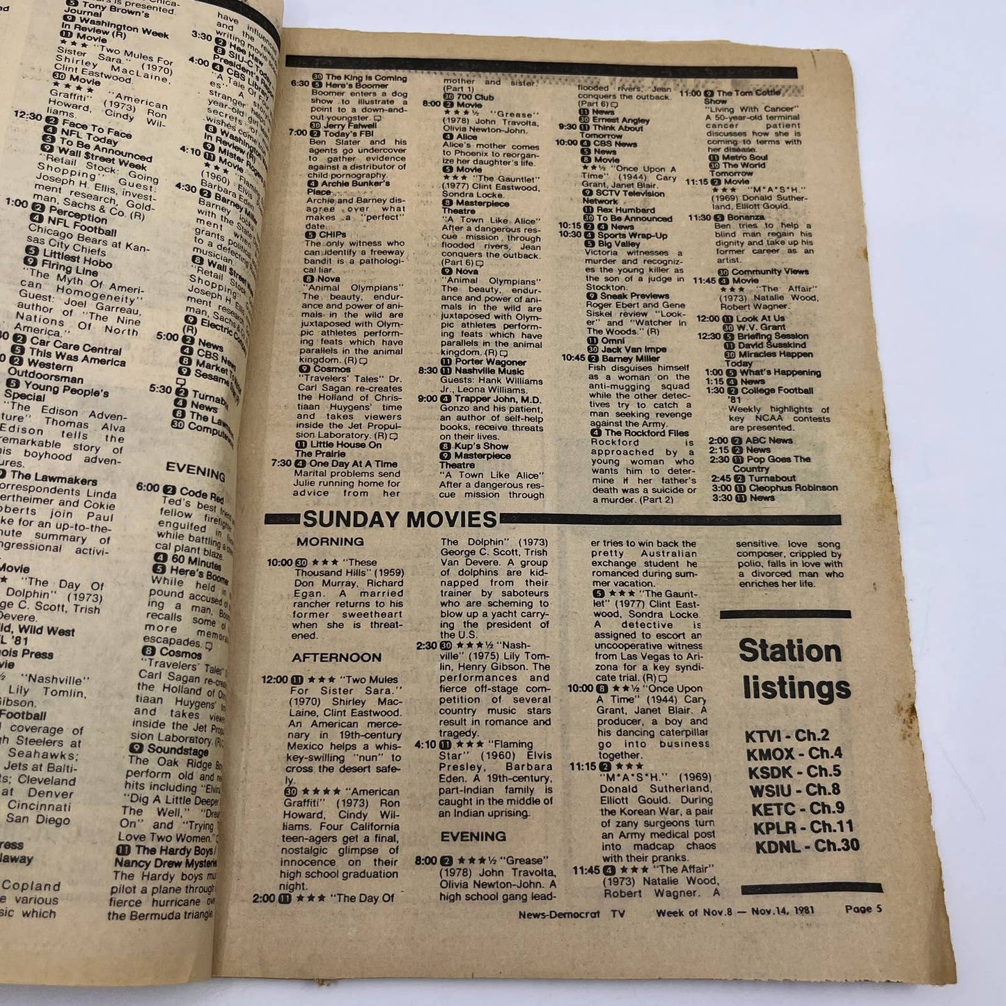 1981 Nov 8 Bellville IL News-Democrat TV Listing Magazine WKRP in Cincinnati TG6