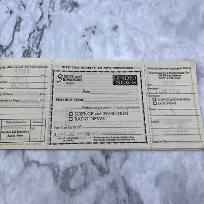 Vintage Book of Subscription Forms Science & Invention, Radio News Magazine EA4