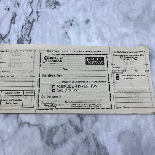 Vintage Book of Subscription Forms Science & Invention, Radio News Magazine EA4