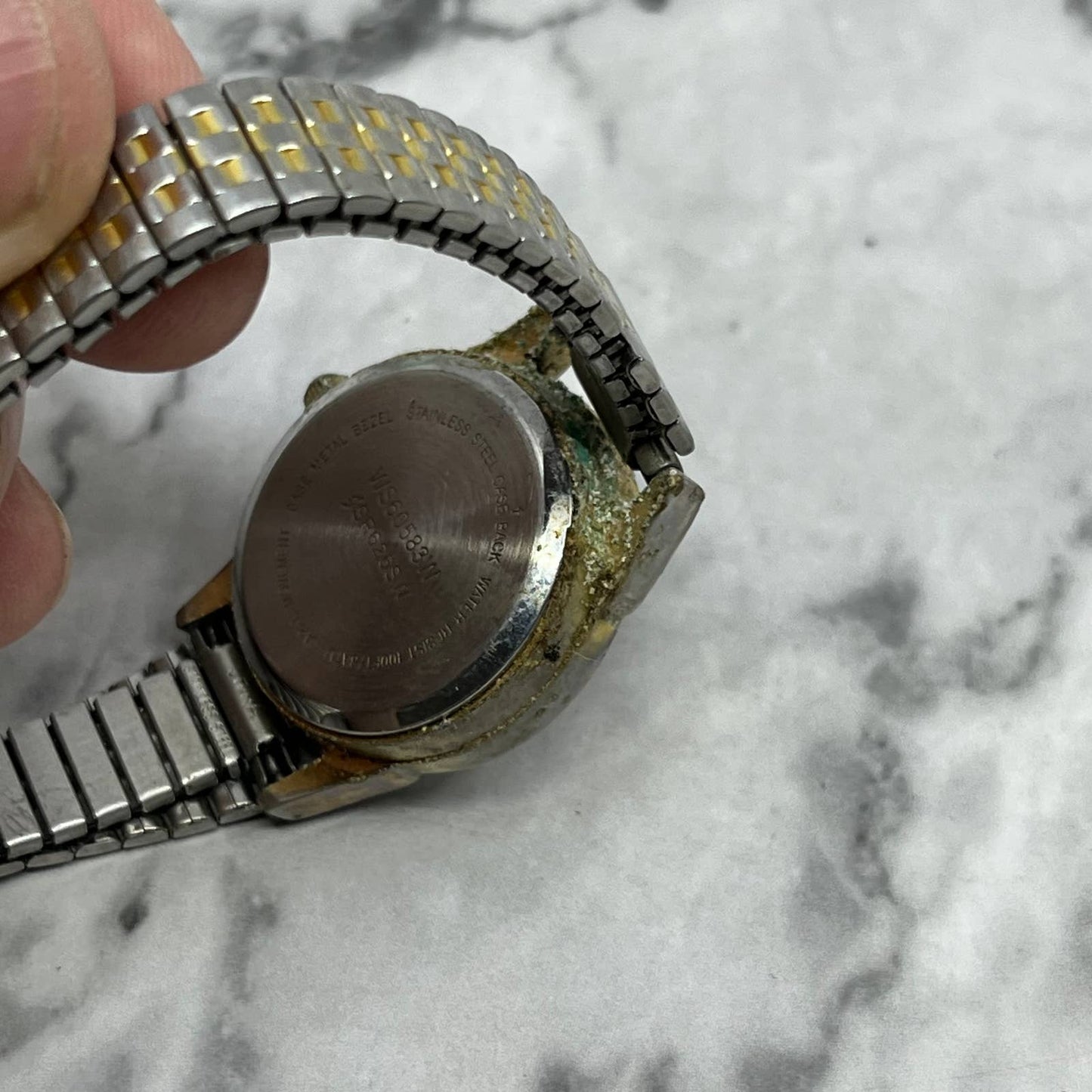 Vintage Moonphase Ladies Watch Metal Stretch Band UNTESTED SE6