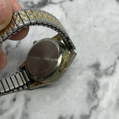 Vintage Moonphase Ladies Watch Metal Stretch Band UNTESTED SE6