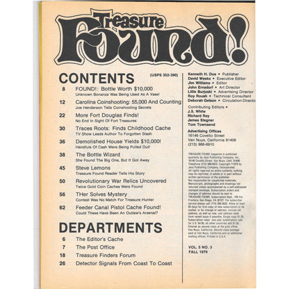 Treasure Found Magazine - Treasure Hunting Gold Metal Detecting Fall 1979 M4