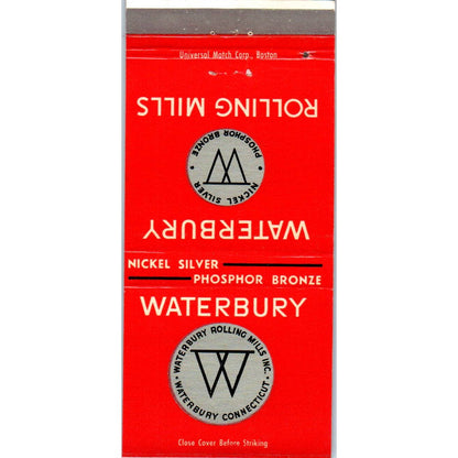 Waterbury Rolling Mills Connecticut Advertising Matchbook Cover SA1-M11