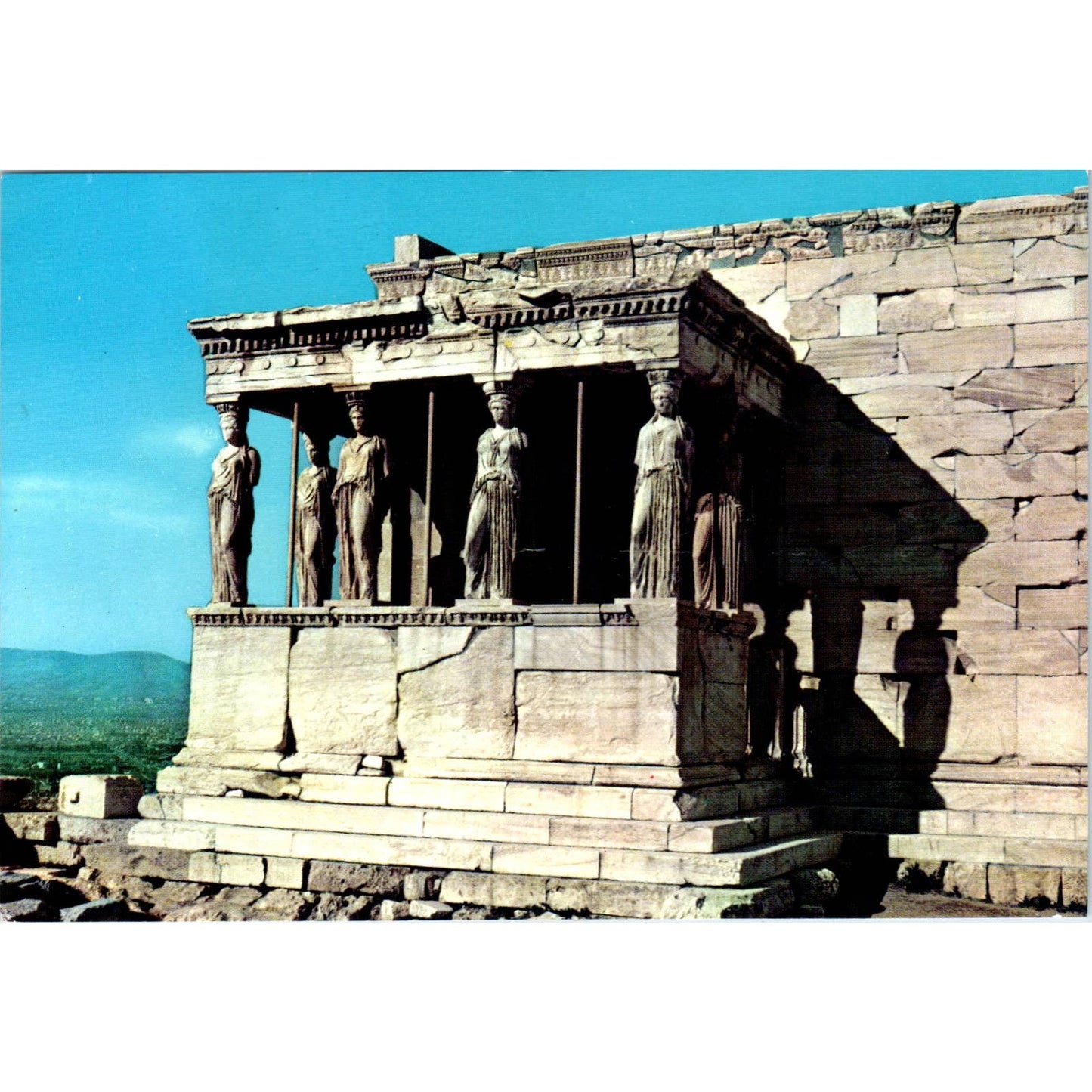 Vintage Postcard The Caryatides Athens Greece SE3-2