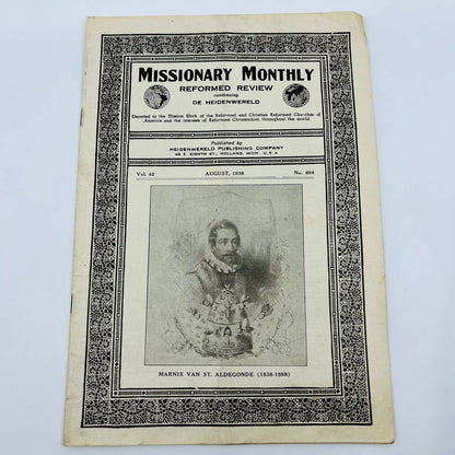 1938 Missionary Monthly De Heidenwereld Marnix Van St Aldegonde Hollander MI EA4