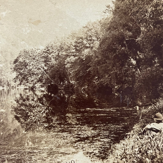 Mount Argot Below Kent on the Housatonic River c1880 Antique Stereoview H2-6
