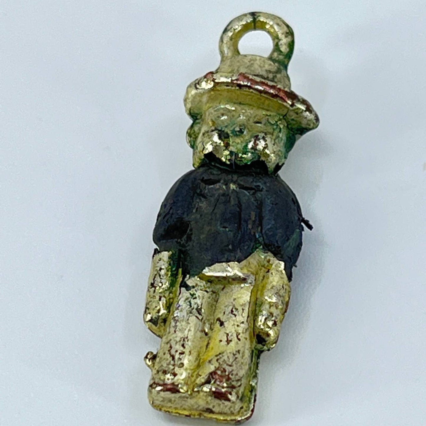 Vintage Cracker Jack Prize Charm Man in Tophat Celluloid Advertising Premium SD1