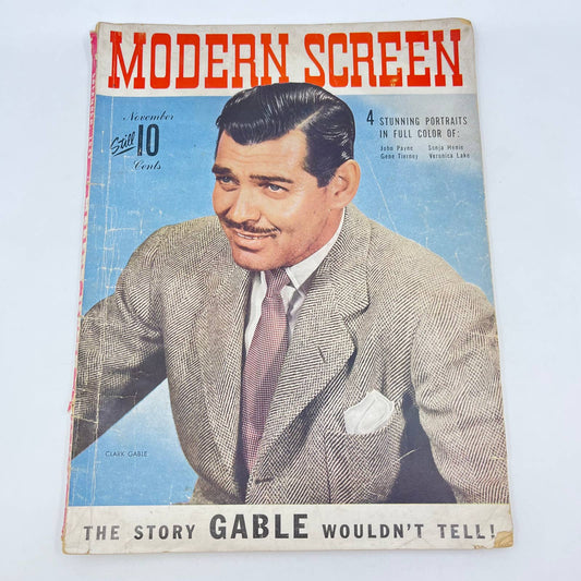 Modern Screen Magazine November 1942 Clark Gable TC6