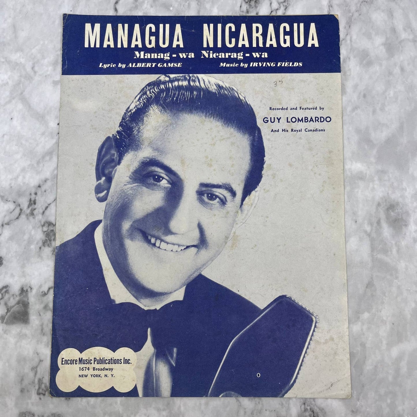 1946 Managua Nicaragua by Guy Lombardo Sheet Music TH1