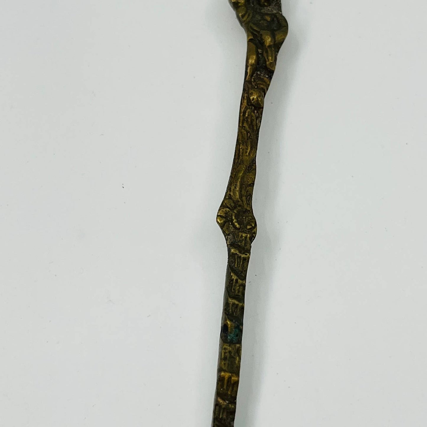 Antique Italian Brass Long Angel Stirring Spoon 7.5” SB3