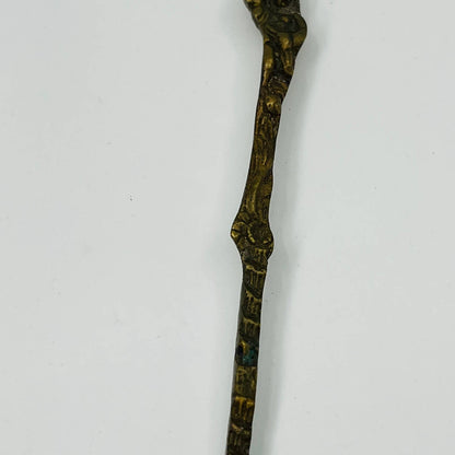 Antique Italian Brass Long Angel Stirring Spoon 7.5” SB3