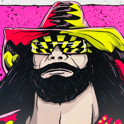 Macho Man Randy Savage WWE Christopher Ott Limited Edition Poster 11x17 FL2