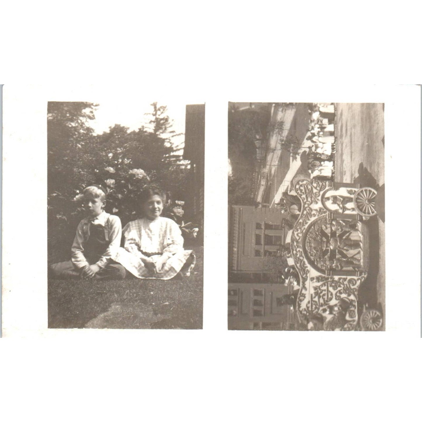 Antique Postcard RPPC Band Playing in Ornate Calliope SE8