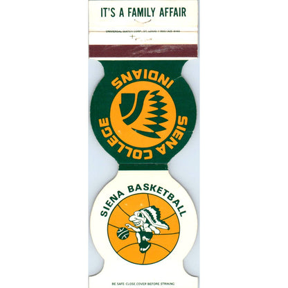 1985-86 Siena College Indians Basketball Schedule Matchbook Cover SA1-M4