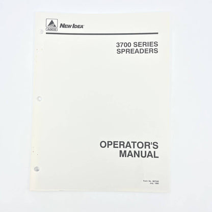 Original 1995 New Idea Operator's Manual 3700 Series Spreaders 987045 TB9