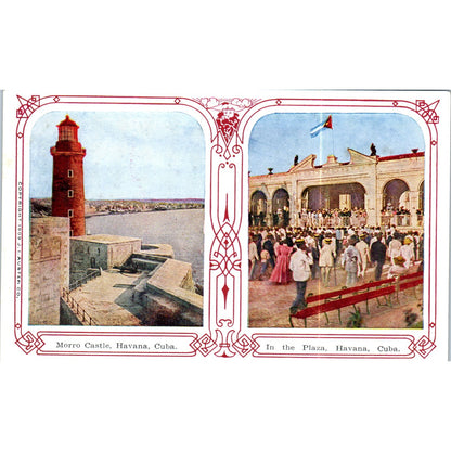 In the Plaza, Morro Castle Havana Cuba Original Postcard P3-1